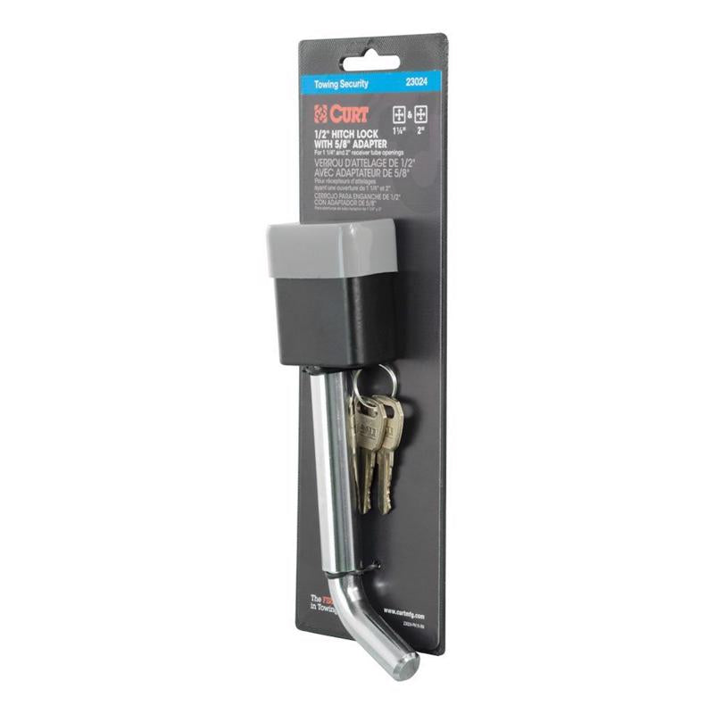Emery Jensen 2-inch hitch pin lock for towing accessories, made of chrome, used to secure hitch balls and towing equipment.
