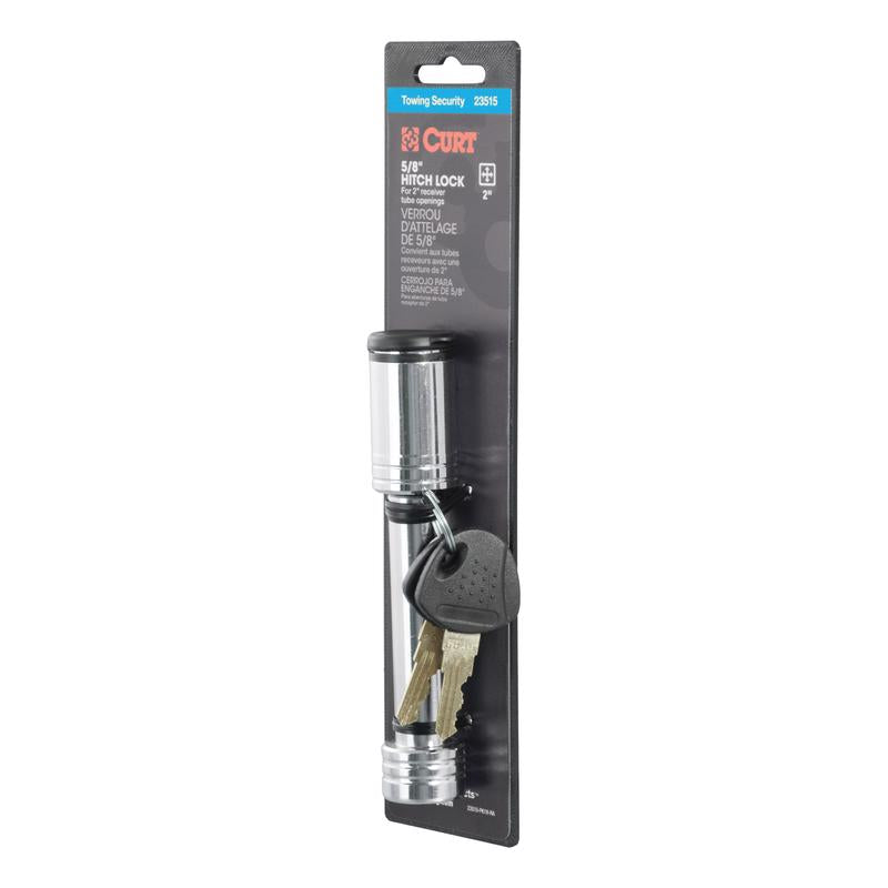 Emery Jensen locking hitch pin, 0.63-inch diameter, used for securing trailer hitches and towing accessories.