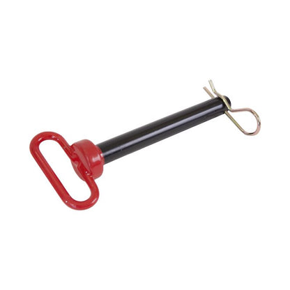 Steel hitch pin clip, 1/2 inch size, by Emery Jensen, used for securing trailer or equipment attachments.