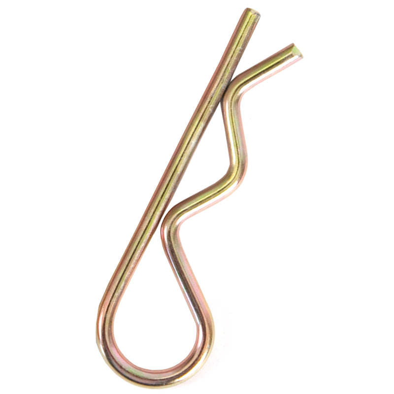 Set of seven Emery Jensen hitch pin clips, durable metal fasteners for securing trailer hitches and towing accessories.
