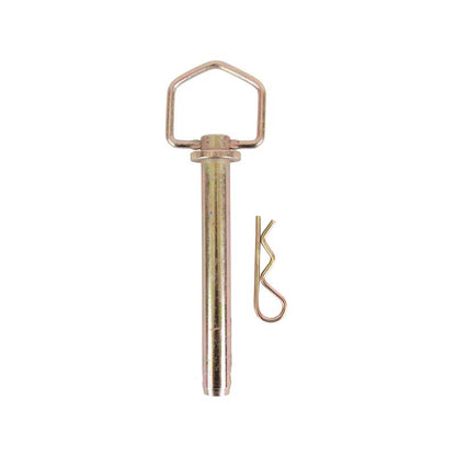 Emery Jensen zinc-plated hitch pin clip for 1/2-inch trailer hitch, showing the durable metal construction and secure locking mechanism.