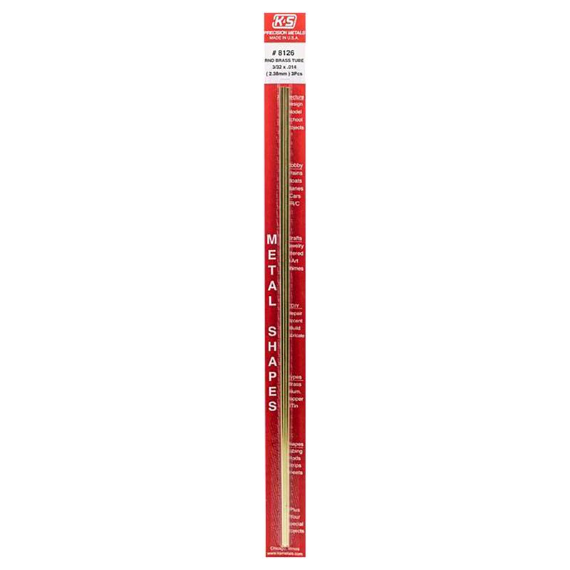 Round metal tube from Emery Jensen's BRS Hobby Craft Metals collection, measuring 12x3/32 inches, suitable for craft projects.