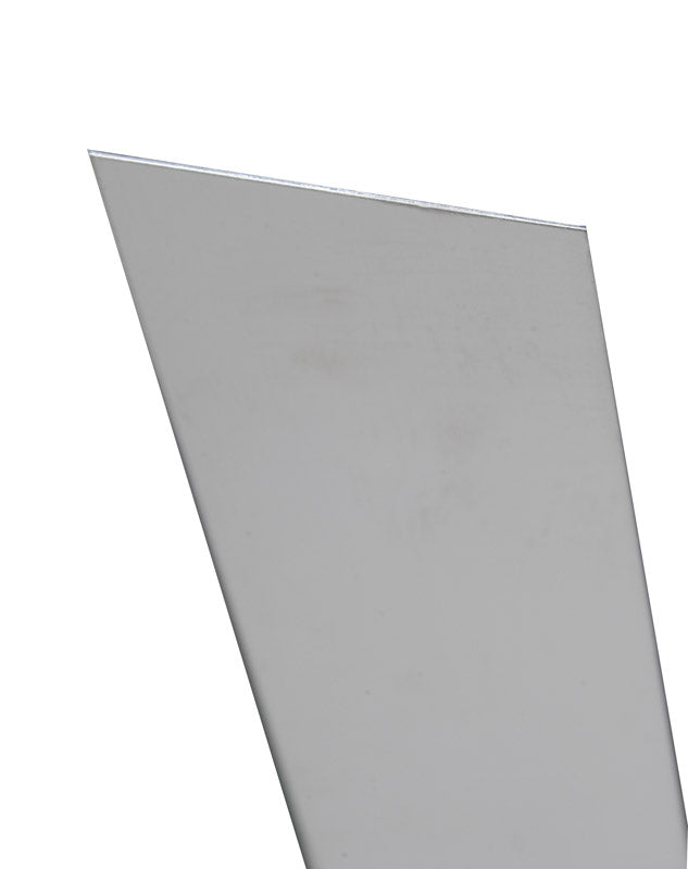 Aluminum sheet measuring 0.032x6x12 inches, hobby craft metal from Emery Jensen, shown in a close-up image.