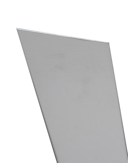 Aluminum sheet measuring 0.032x6x12 inches, hobby craft metal from Emery Jensen, shown in a close-up image.