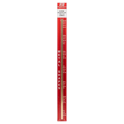 Round brass tube from Emery Jensen Hobby Craft Metals, 12x7/32 inches, showing a polished brass finish and hollow interior.