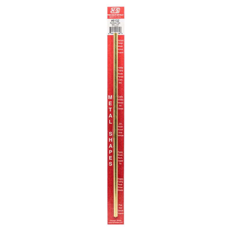 Round brass tube from Emery Jensen Hobby Craft Metals, measuring 12x9/32 inches, suitable for craft and DIY projects.