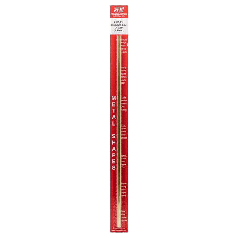 Round metal tube from Emery Jensen Hobby Craft Metals, 12x1/4 inch size, used for crafting and DIY projects.