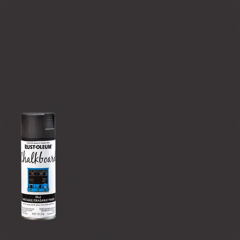 Black chalkboard hobby paint in an 11oz jar by Emery Jensen, shown in a close-up image of the paint container.