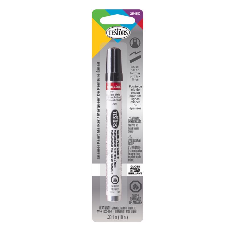 Pack of six Emery Jensen white hobby paints and glazes in 1/3 oz bottles, ideal for craft and hobby projects.