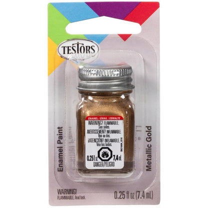 Set of six Emery Jensen Hobby Paints in 1/4oz gold color for models and crafts, featuring glossy, metallic gold glaze.