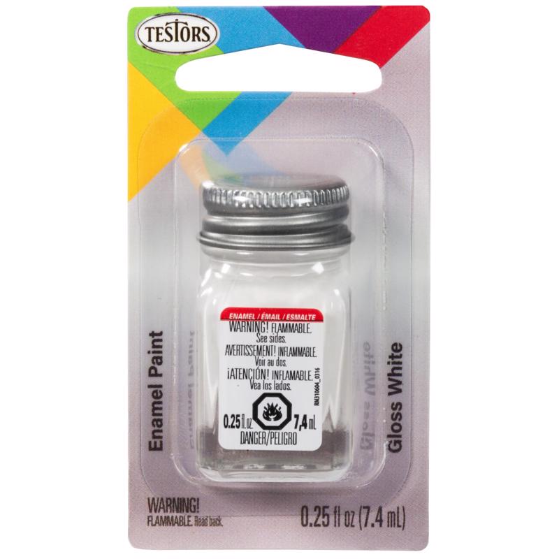 Set of six Emery Jensen Hobby Paints, 1/4oz white glazes, ideal for model making and craft projects.