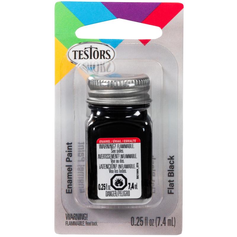 Six black hobby paints by Emery Jensen, 1/4 oz bottles, suitable for crafts and glazing projects.