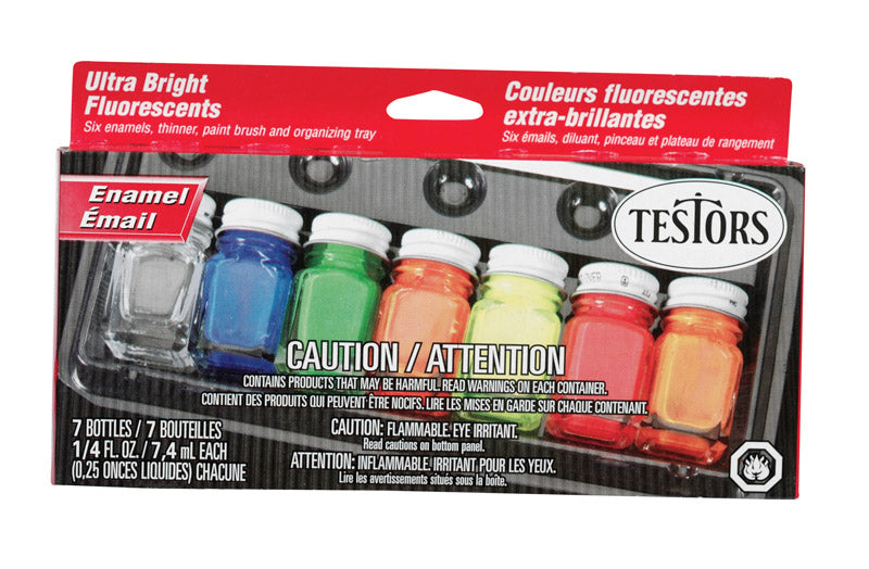 Emery Jensen Hobby Paint Neon Set with vibrant, glow-in-the-dark paints in various bright colors for creative projects.