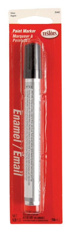 Emery Jensen hobby paint markers in silver, 1/3 oz, pack of 6, ideal for arts and crafts projects and detailed painting.