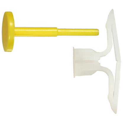 Emery Jensen hollow wall plastic toggle anchor in 3/8 inch medium size, suitable for drywall installation.