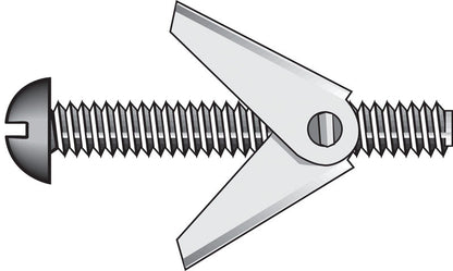 Emery Jensen hollow wall toggle bolt 3/16x4 inches, designed for secure mounting in drywall or hollow walls.