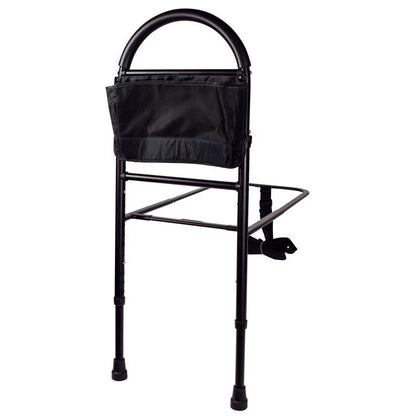 Black 44-inch bedside rail from Emery Jensen home healthcare accessories, designed for safety and support.