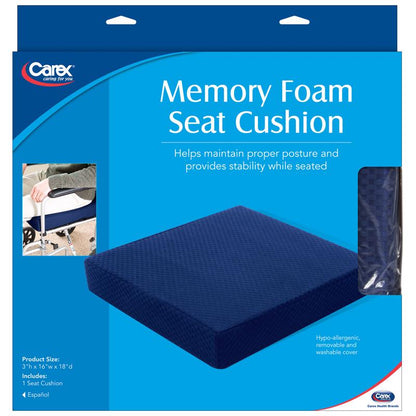 Emery Jensen navy blue 3-inch chair seat cushion, home healthcare accessory with soft padding for added comfort.