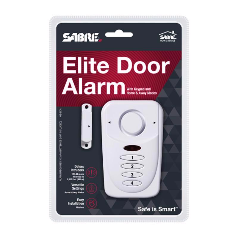Emery Jensen Elite Door Alarm from home security systems, showing the device mounted on a door frame for alerting security breaches.