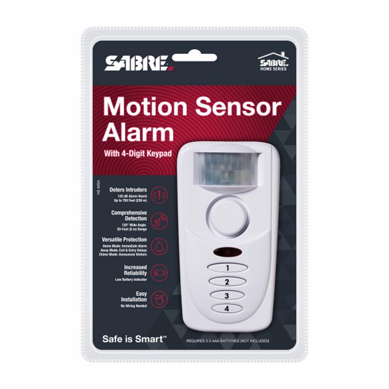 Emery Jensen motion sensor alarm from home security system, with cylindrical sensor and mounting bracket for monitoring movement.