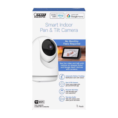 Emery Jensen WiFi security camera with pan and tilt features, installed indoors for home security monitoring.