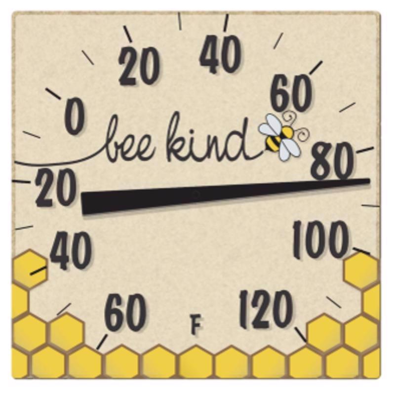 THERMOMETER BEE KIND 8" - Pack of 6