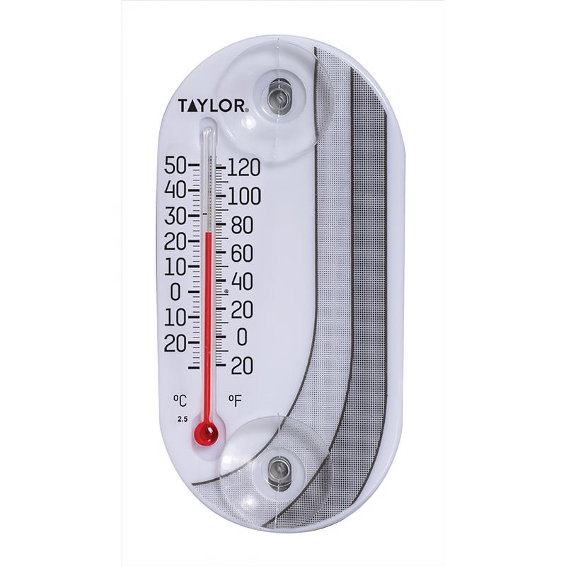 Emery Jensen 4-inch black and white Tube Thermometer for home use, showing temperature readings in a clear, easy-to-read display.