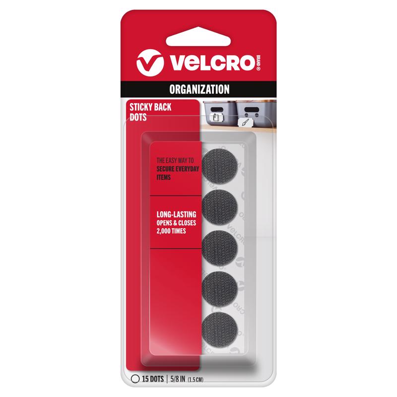 VELCRO COIN BLK 5/8SET15 - Pack of 6