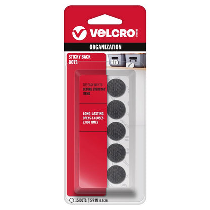 VELCRO COIN BLK 5/8SET15 - Pack of 6