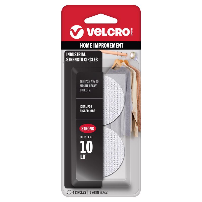 Emery Jensen Velcro Sticky Coins white hook and loop fasteners for easy, reusable fastening applications.