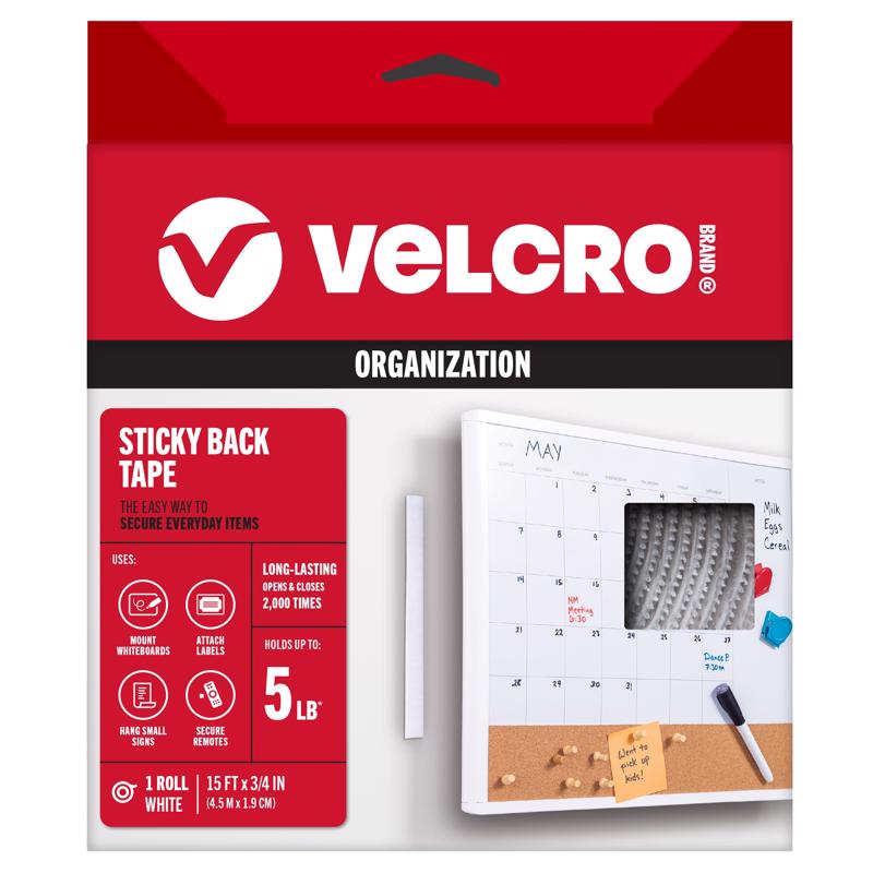 VELCRO TAPE 3/4X15'WHITE