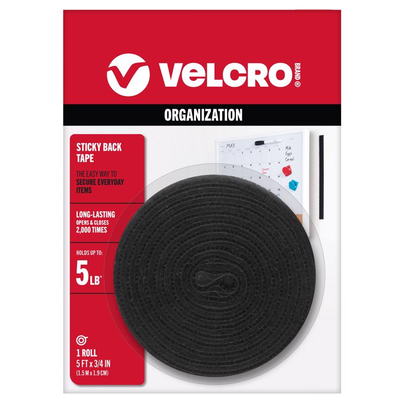 VELCRO TAPE 5'STICKY BLK