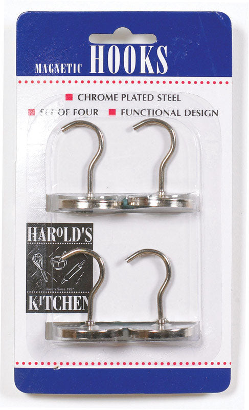 Emery Jensen magnetic hooks and clips set, 4-pack, versatile metal hooks for organizing and hanging items in home or office.
