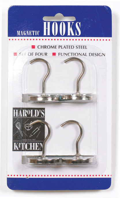 Emery Jensen magnetic hooks and clips set, 4-pack, versatile metal hooks for organizing and hanging items in home or office.