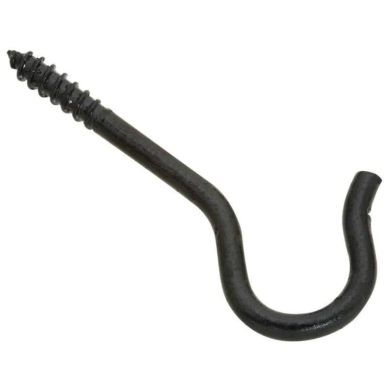 Black ceiling hooks from Emery Jensen, durable metal hooks suitable for hanging items securely in home or workshop ceilings.