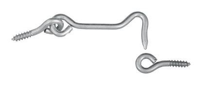 Emery Jensen hook and eye latch set, 2-1/2-inch steel hooks and eyes for secure fastening and closure.
