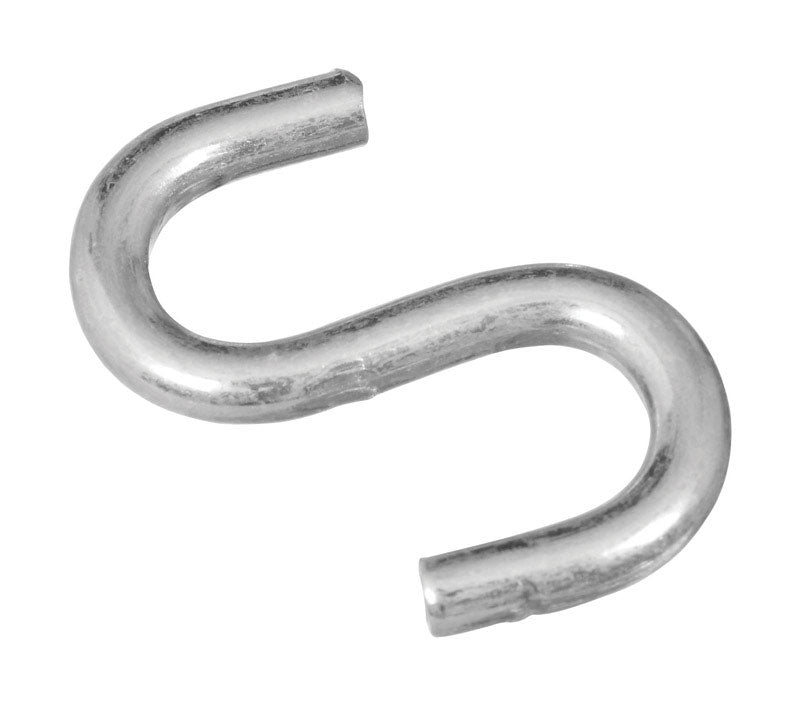 Emery Jensen zinc open S-hook, 1-1/2 inch, durable metal hook for hanging and organizing items.