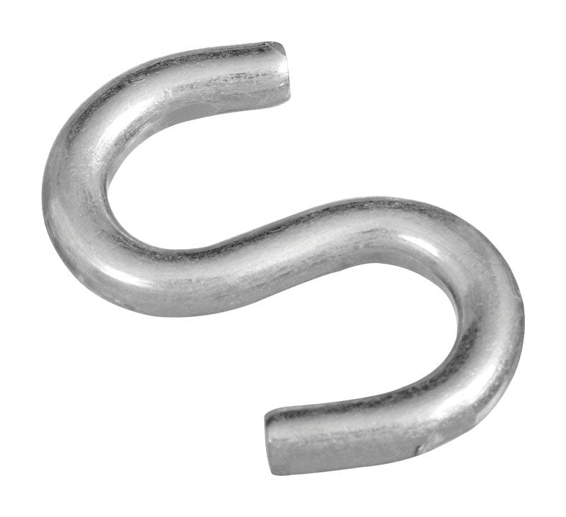 Emery Jensen open S-hook ZNC 2-inch for hanging and securing items, metal construction with a durable finish.