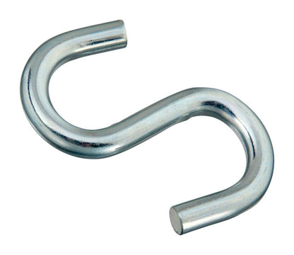 Emery Jensen open S-hook ZNC PLT 4-inch, durable metal hook for hanging or securing items in industrial and home settings.