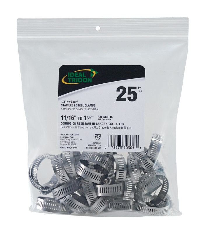 Emery Jensen hose clamps, 11/16-1.5 inch size, 25-pack, durable metal hose clamps for secure connections