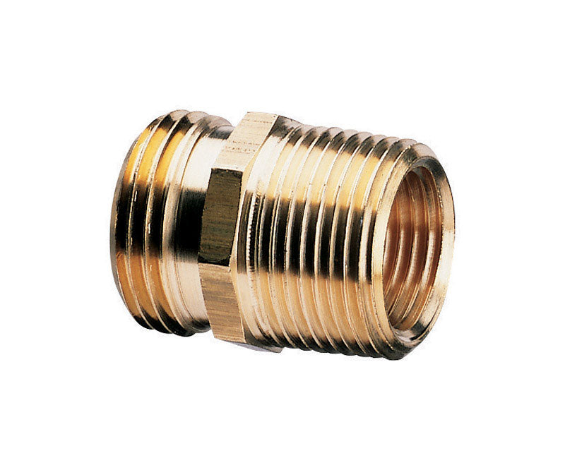 Emery Jensen DBLE Male Connectr 3/4-inch hose repair adapter for quick, secure garden hose connections.