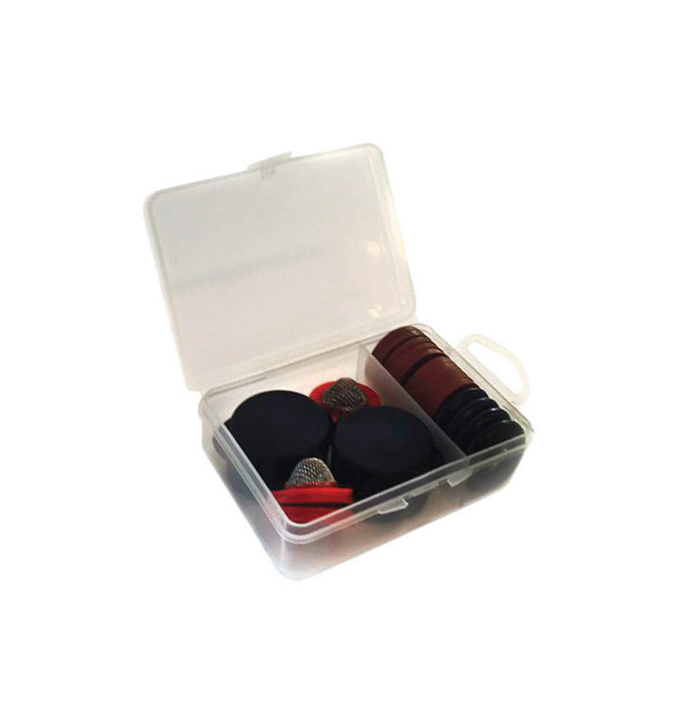Emery Jensen 20-piece hose cap washer kit with repair adapters, ideal for garden hoses and irrigation systems.