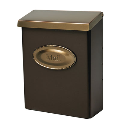 Emery Jensen house-mounted mailbox in bronze finish with a classic design, suitable for residential outdoor installation.
