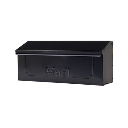 Black Emery Jensen townhouse house-mounted mailbox with a modern design and a secure locking feature.