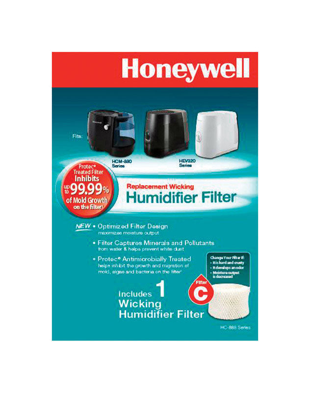 Emery Jensen humidifier part, Filter C for humidifier maintenance, shown in a close-up image of the filter component.