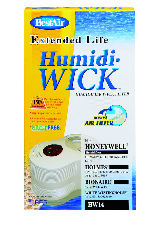 Emery Jensen Water Wick HW14 humidifier part showing a white replacement water wick for humidifier maintenance