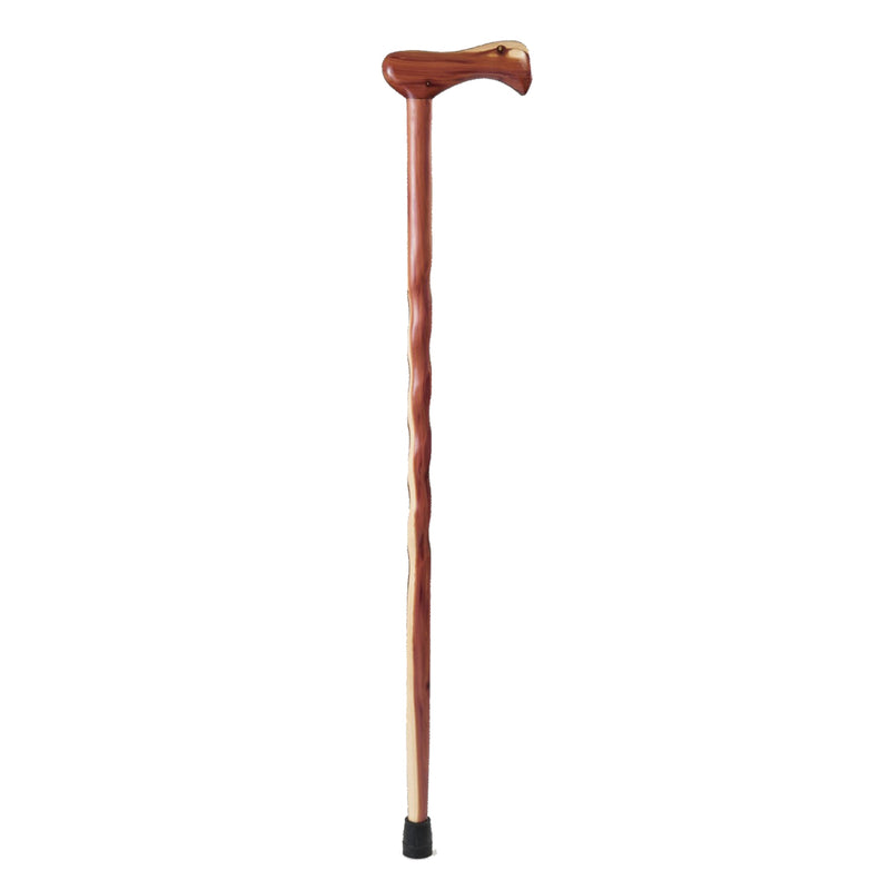 Cedar-colored 37-inch Cane Twst ArmTC impulse novelty cane by Emery Jensen with twisted handle design.