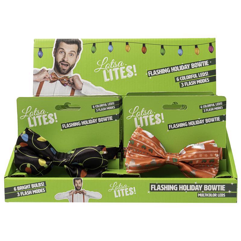 Pack of 24 Christmas Light Bow Tie impulse novelty accessories by Emery Jensen, featuring festive light-themed bow ties.