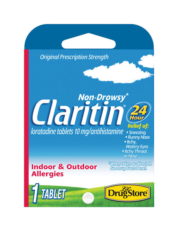 Emery Jensen Claritin NODROWSY 24H allergy relief impulse novelty pack of 6 boxes, showing packaging and product branding.