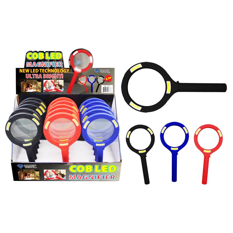 Pack of 15 Emery Jensen COB LED magnifiers, impulse and novelty style, with clear lenses and compact design.